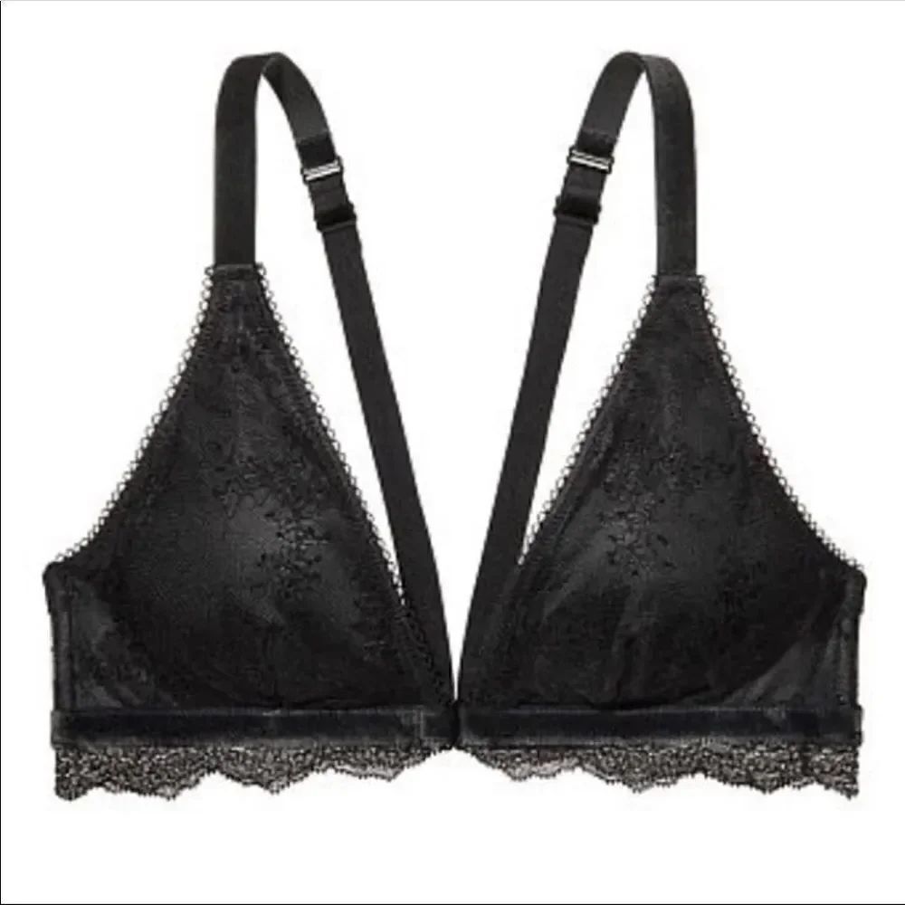Victoria’s Secret Padded velvet deep V bralette
